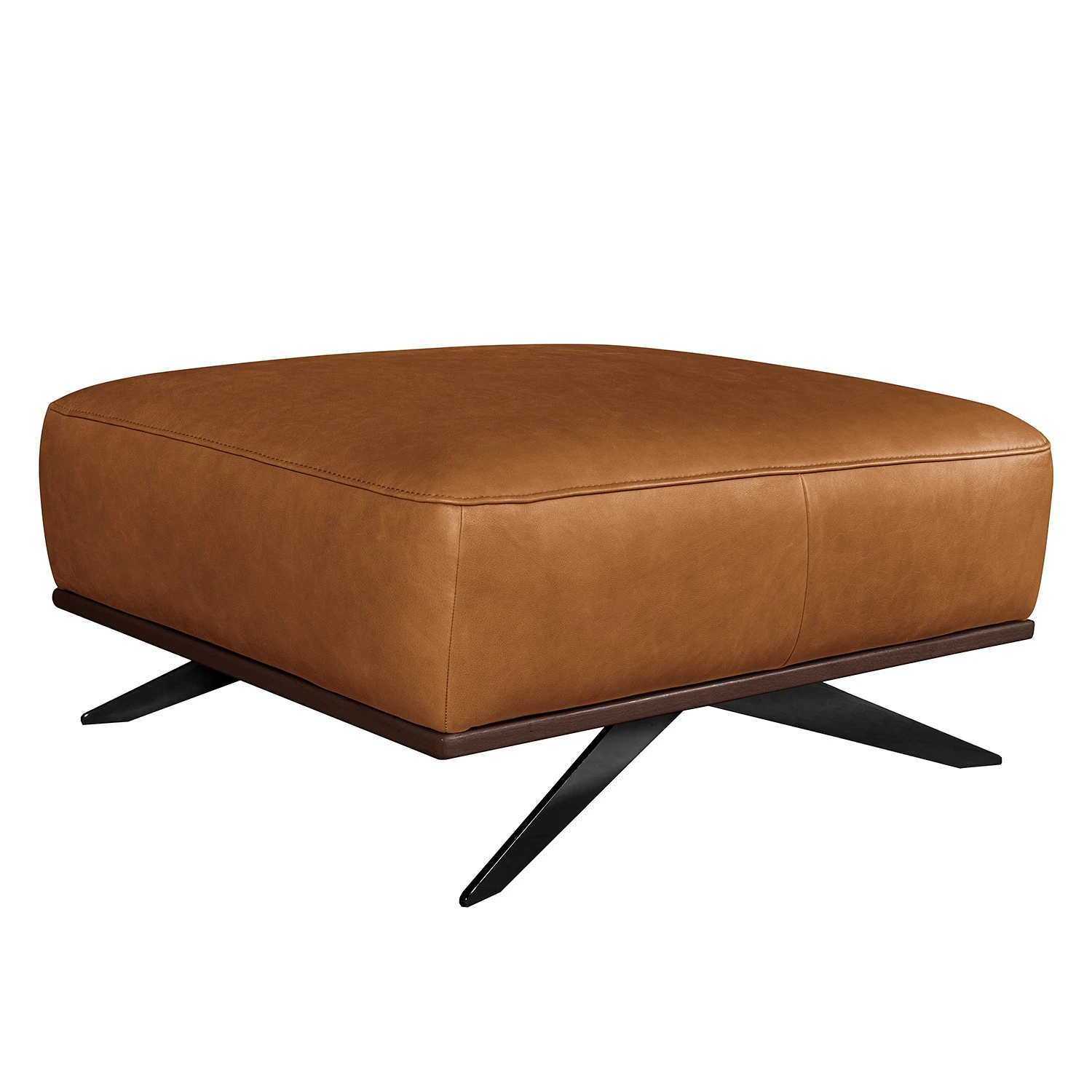 Loftscape Polsterhocker Iglesia I - Echtleder - Echtleder Nadra: Cognac - Schwarz - Buche Dunkel 1 Loftscape Polsterhocker Iglesia I - Echtleder - Echtleder Nadra: Cognac - Schwarz - Buche Dunkel