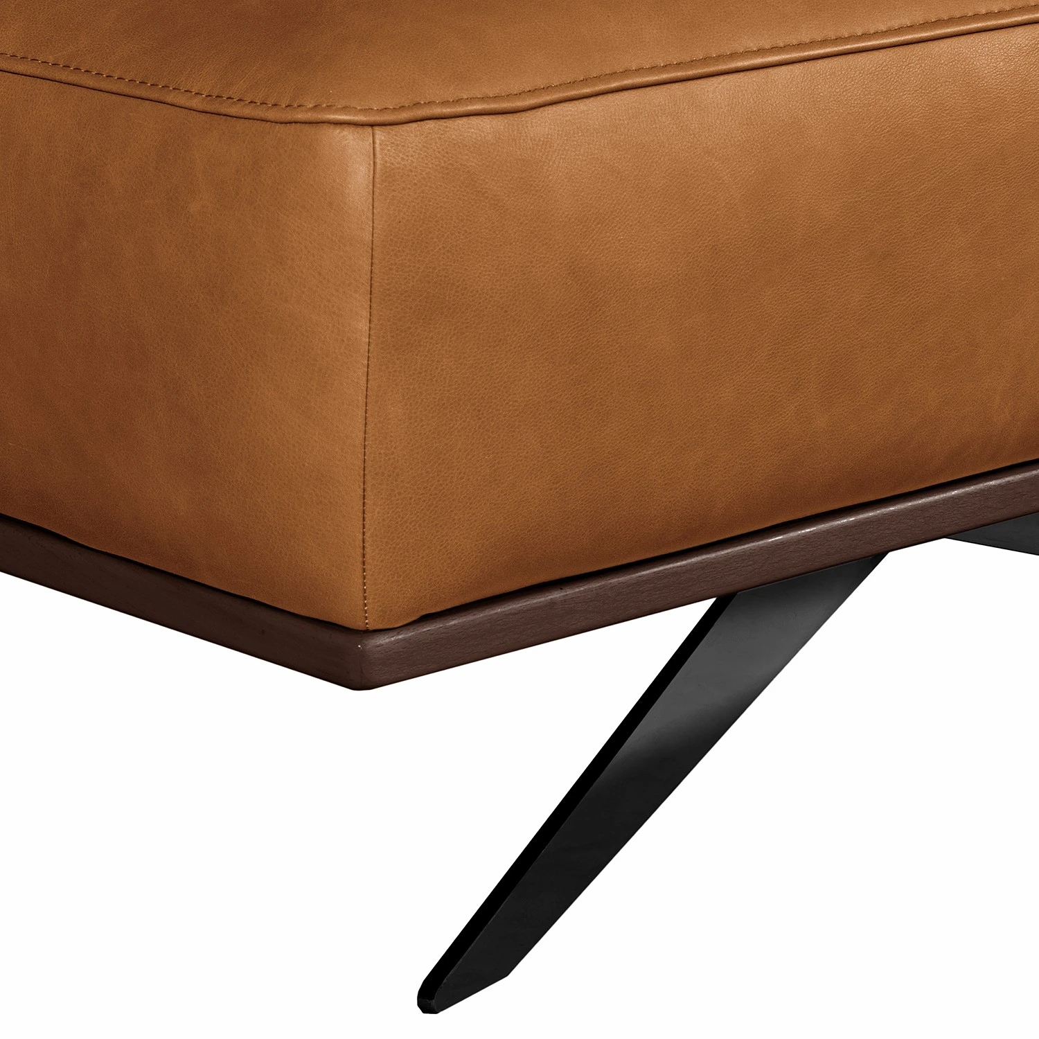 Loftscape Polsterhocker Iglesia I - Echtleder - Echtleder Nadra: Cognac - Schwarz - Buche Dunkel 3 Loftscape Polsterhocker Iglesia I - Echtleder - Echtleder Nadra: Cognac - Schwarz - Buche Dunkel – Bild 3