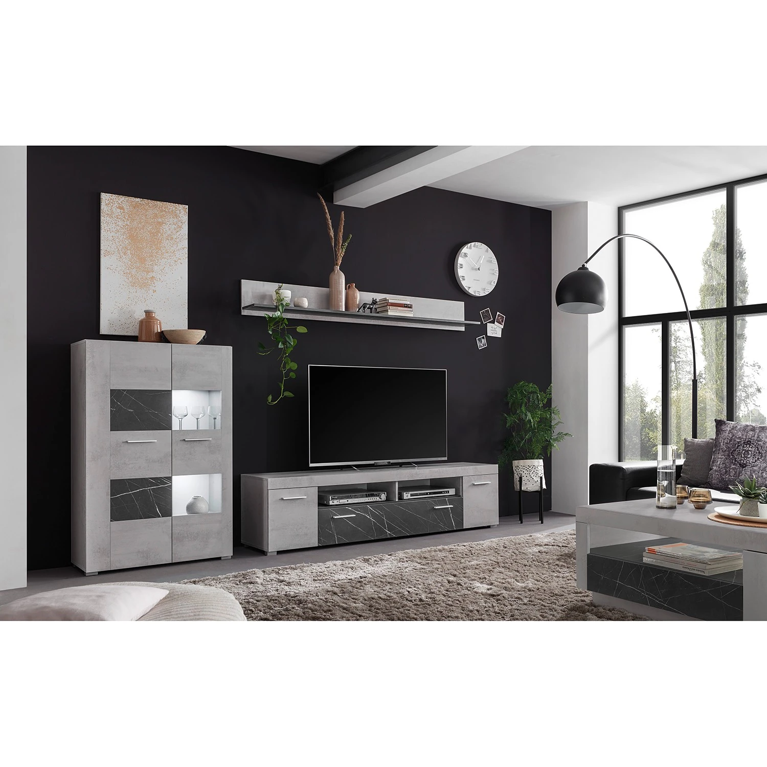 Loftscape Wohnwand Mantador II (3-teilig) - Grau 2 Loftscape Wohnwand Mantador II (3-teilig) - Grau – Bild 2