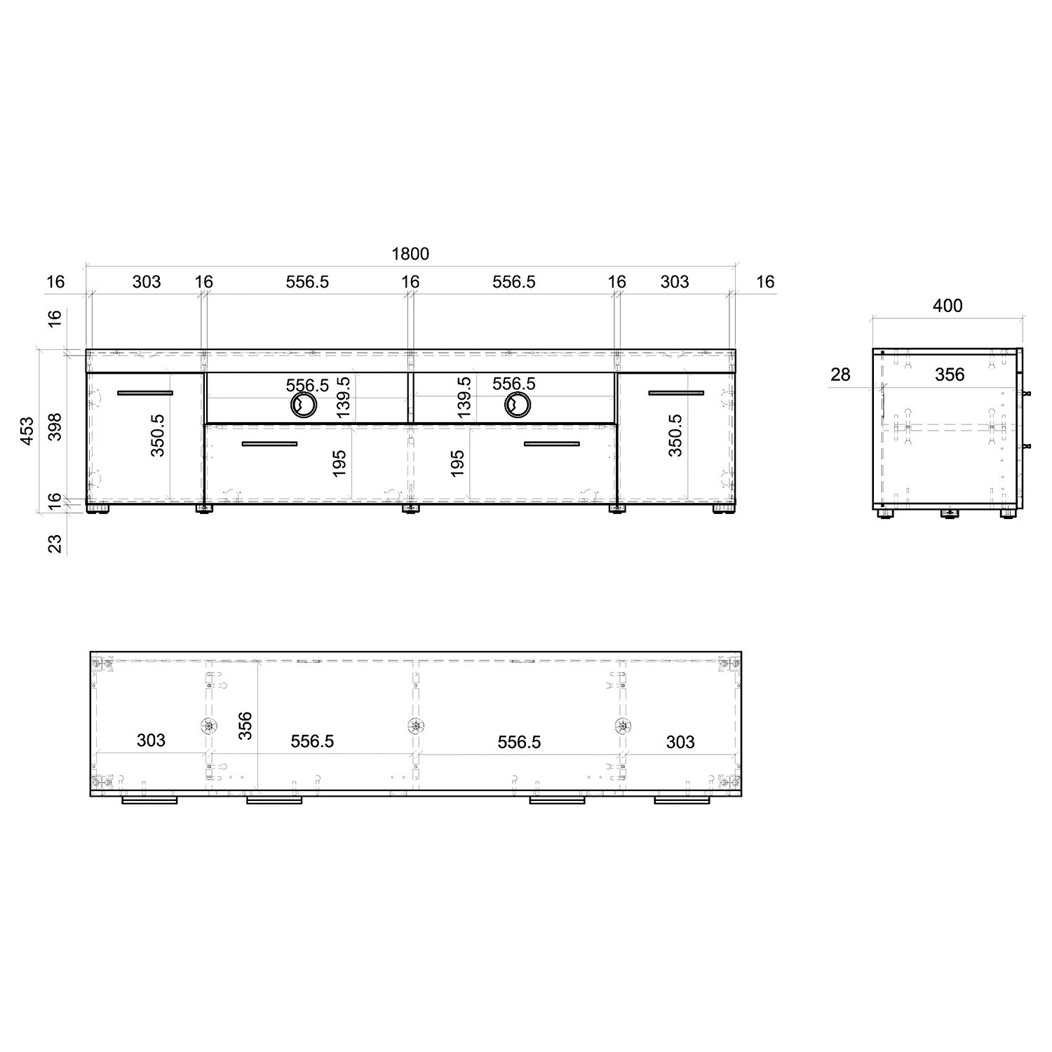 Loftscape TV-Lowboard Mantador II - Grau 7 Loftscape TV-Lowboard Mantador II - Grau – Bild 7