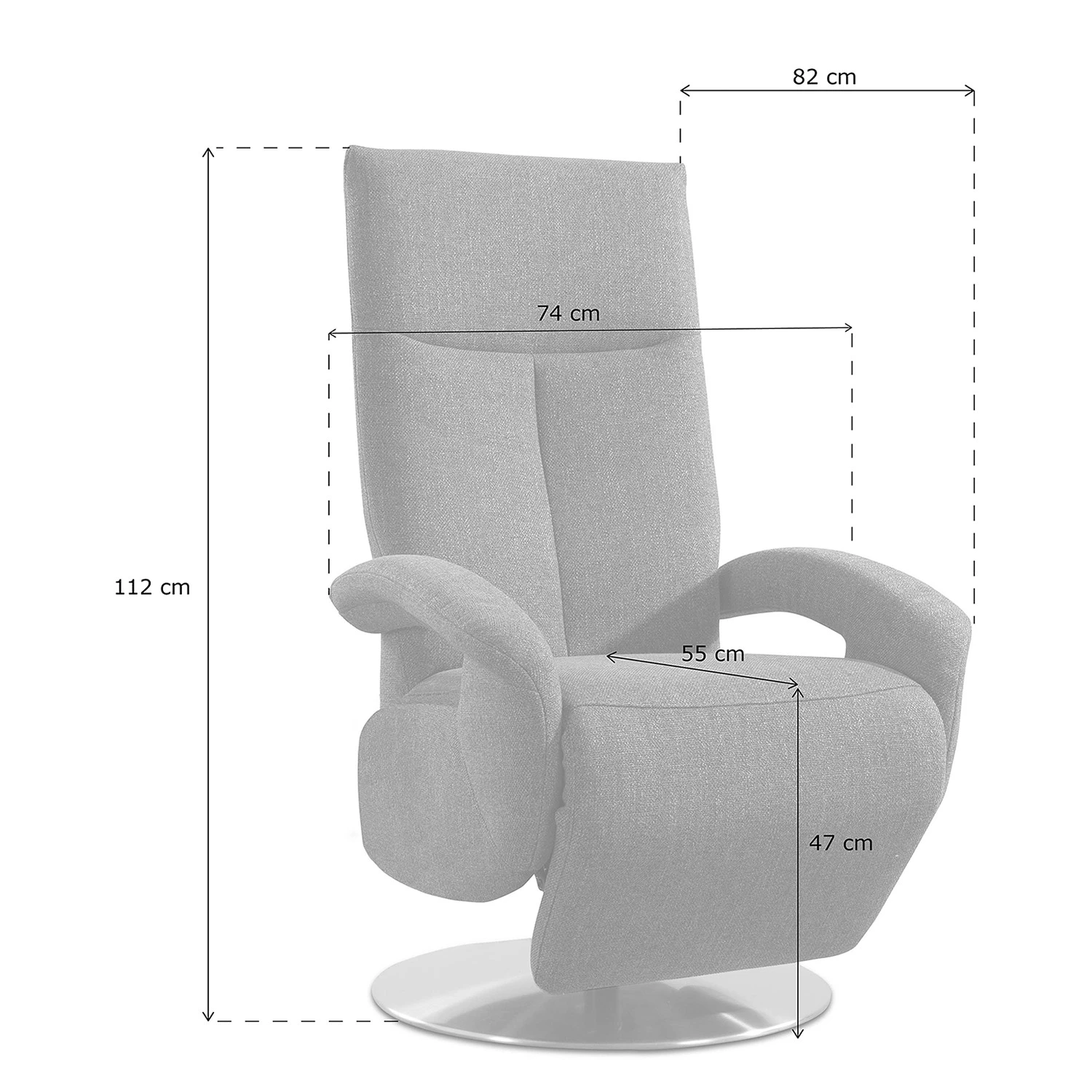 Loftscape Relaxsessel Leesburg - Flachgewebe Amra: Silber - Relaxfunktion - Ohne Aufstehhilfe - Elektrisch verstellbar: 2 Motoren mit Kabel 12 Loftscape Relaxsessel Leesburg - Flachgewebe Amra: Silber - Relaxfunktion - Ohne Aufstehhilfe - Elektrisch verstellbar: 2 Motoren mit Kabel – Bild 12