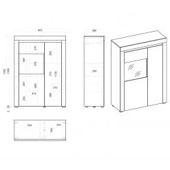 Loftscape Highboard Stonda I - Anthrazit - Glastür links -Wohnzimmermöbel boutique en ligne 1000314588 211209 12531900675 SKETCH DETAILS P000000001000314588 sketch