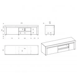 Loftscape Wohnwand Stonda I (3-teilig) - Weiß -Wohnzimmermöbel boutique en ligne 1000314590 211209 12532000698 SKETCH DETAILS P000000001000314590 sketch
