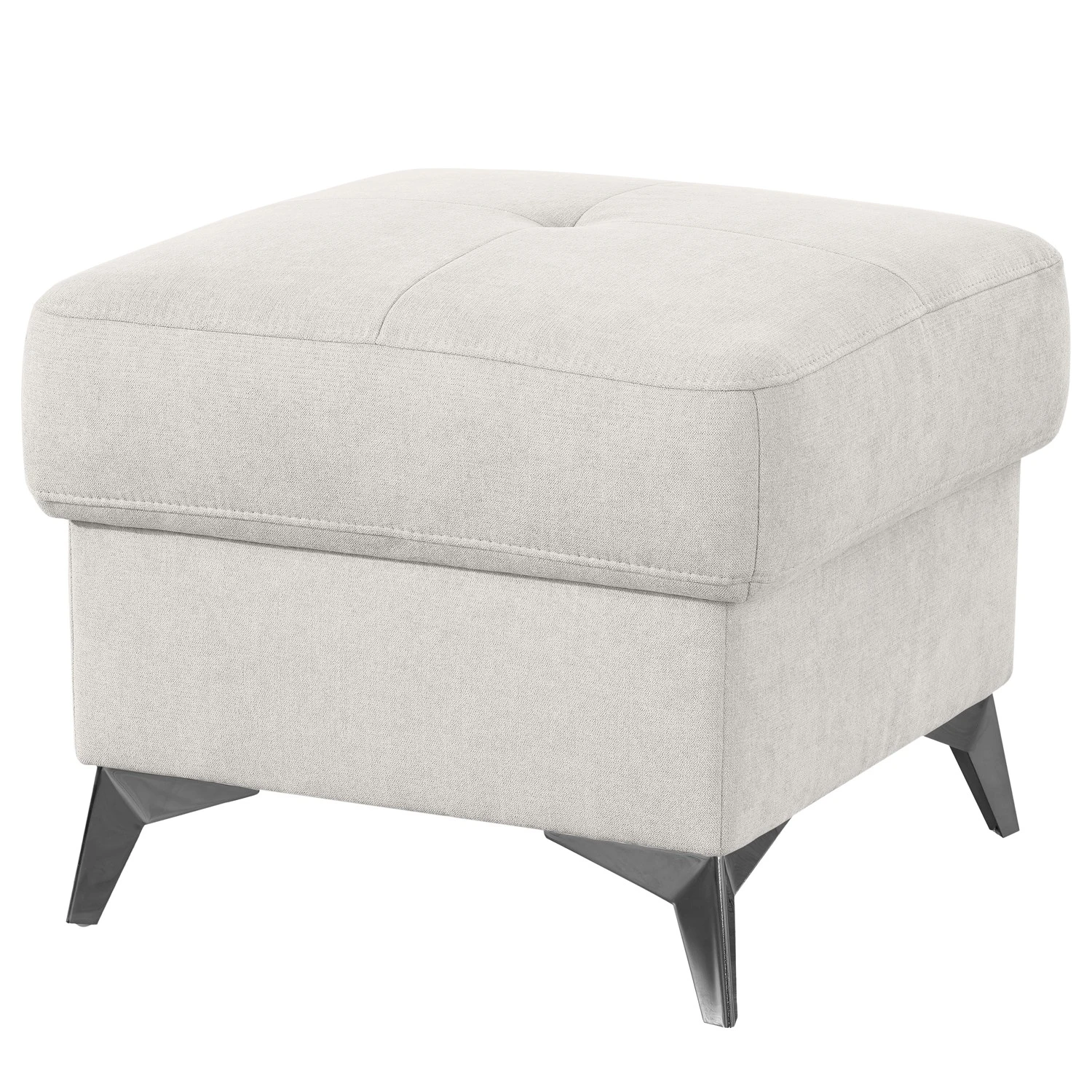 Fredriks Polsterhocker DeWitt - Flachgewebe Olea: Silber 1 Fredriks Polsterhocker DeWitt - Flachgewebe Olea: Silber