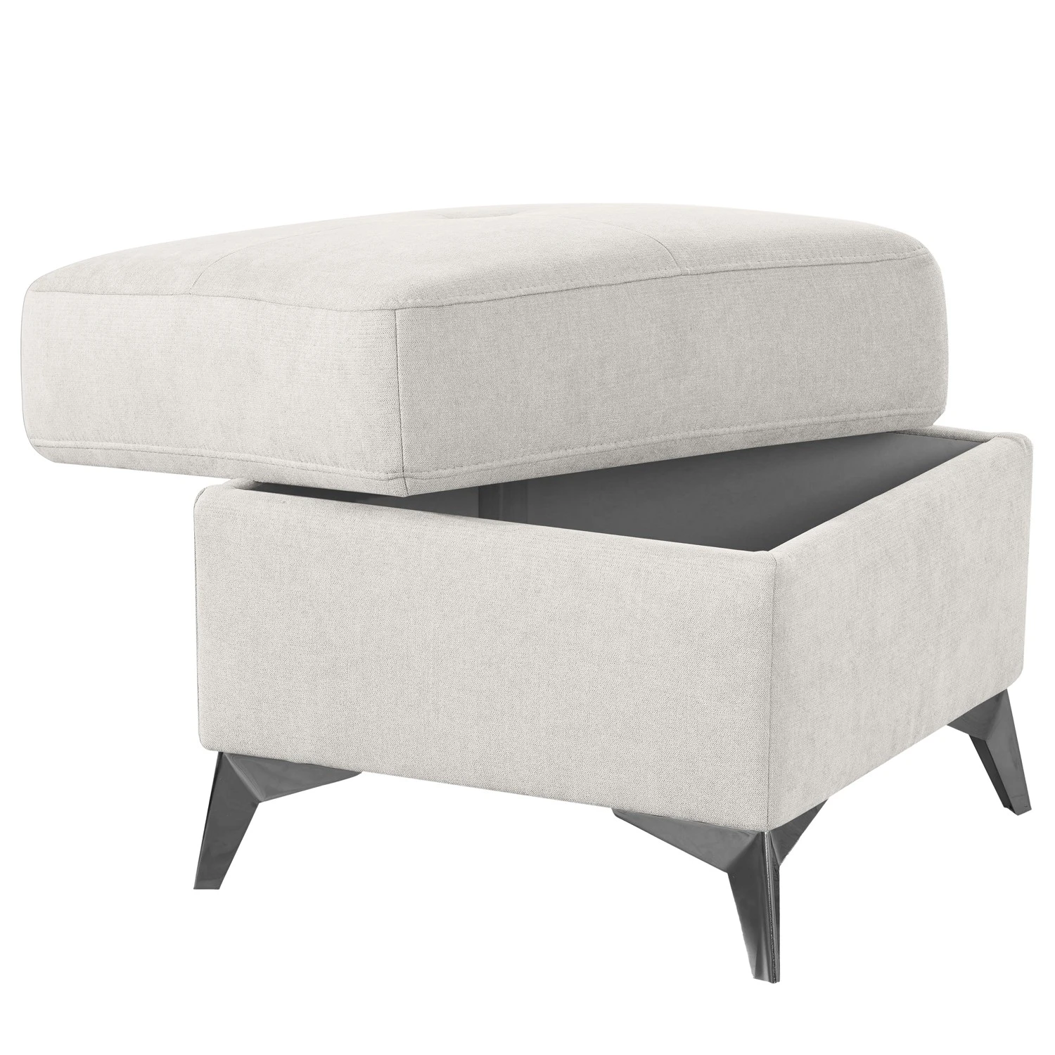 Fredriks Polsterhocker DeWitt - Flachgewebe Olea: Silber 3 Fredriks Polsterhocker DeWitt - Flachgewebe Olea: Silber – Bild 3