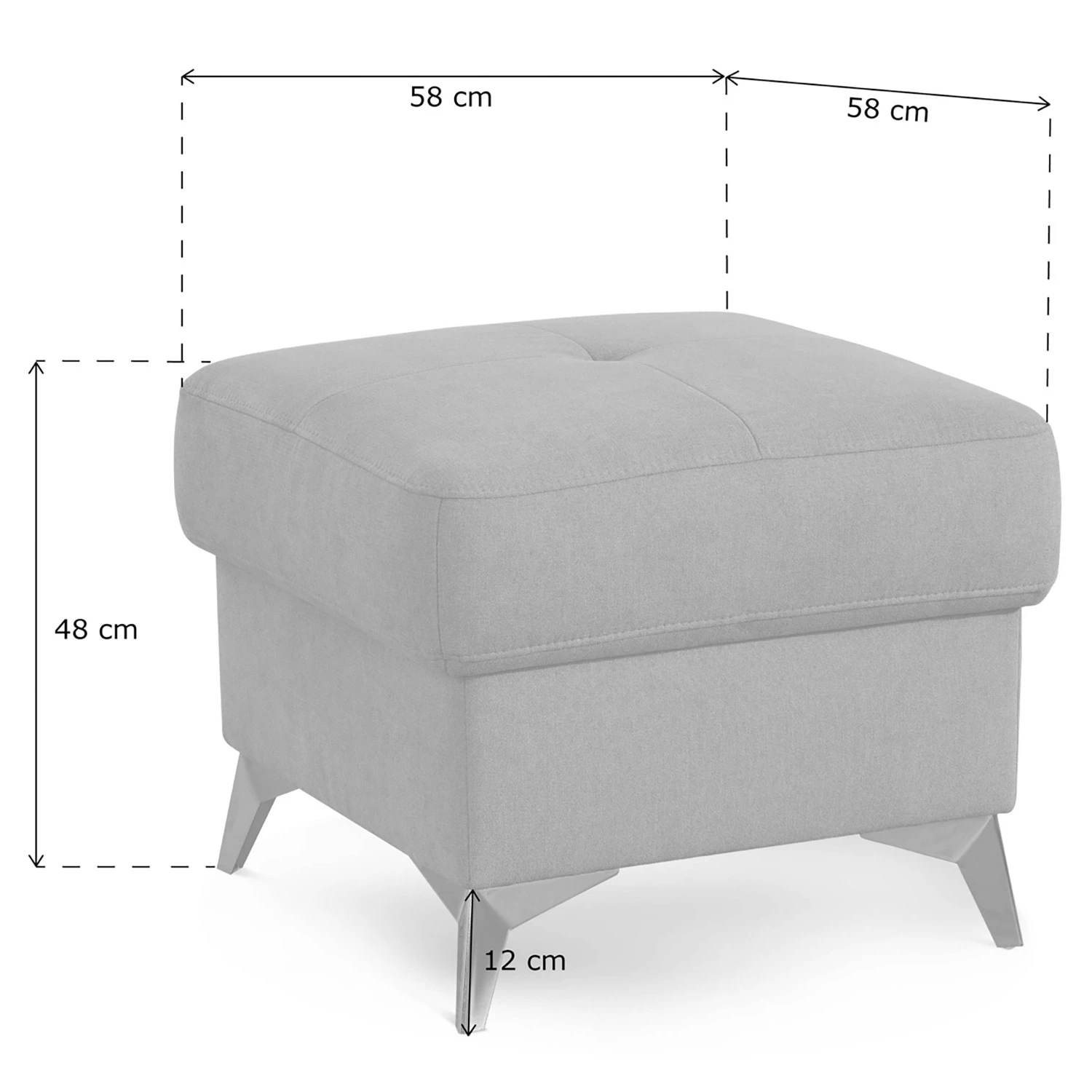 Fredriks Polsterhocker DeWitt - Flachgewebe Olea: Silber 9 Fredriks Polsterhocker DeWitt - Flachgewebe Olea: Silber – Bild 9