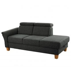 Fredriks Recamiere Eustis - Flachgewebe Amra: Anthrazit - Longchair davorstehend links