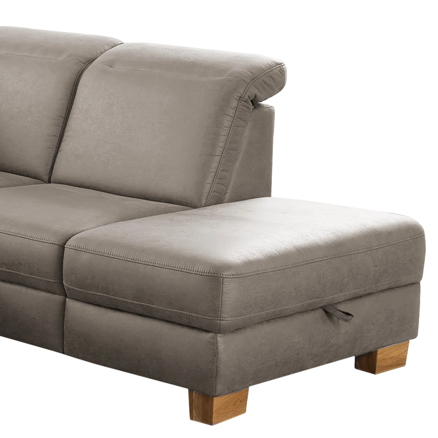 Fredriks Ecksofa Kikuu - Microfaser - Microfaser Taeko: Grau - Ottomane davorstehend rechts - Mit Schlaffunktion 9 Fredriks Ecksofa Kikuu - Microfaser - Microfaser Taeko: Grau - Ottomane davorstehend rechts - Mit Schlaffunktion – Bild 9