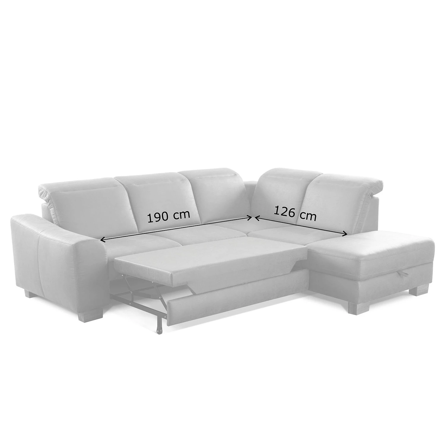 Fredriks Ecksofa Kikuu - Microfaser - Microfaser Taeko: Grau - Ottomane davorstehend rechts - Mit Schlaffunktion 16 Fredriks Ecksofa Kikuu - Microfaser - Microfaser Taeko: Grau - Ottomane davorstehend rechts - Mit Schlaffunktion – Bild 16