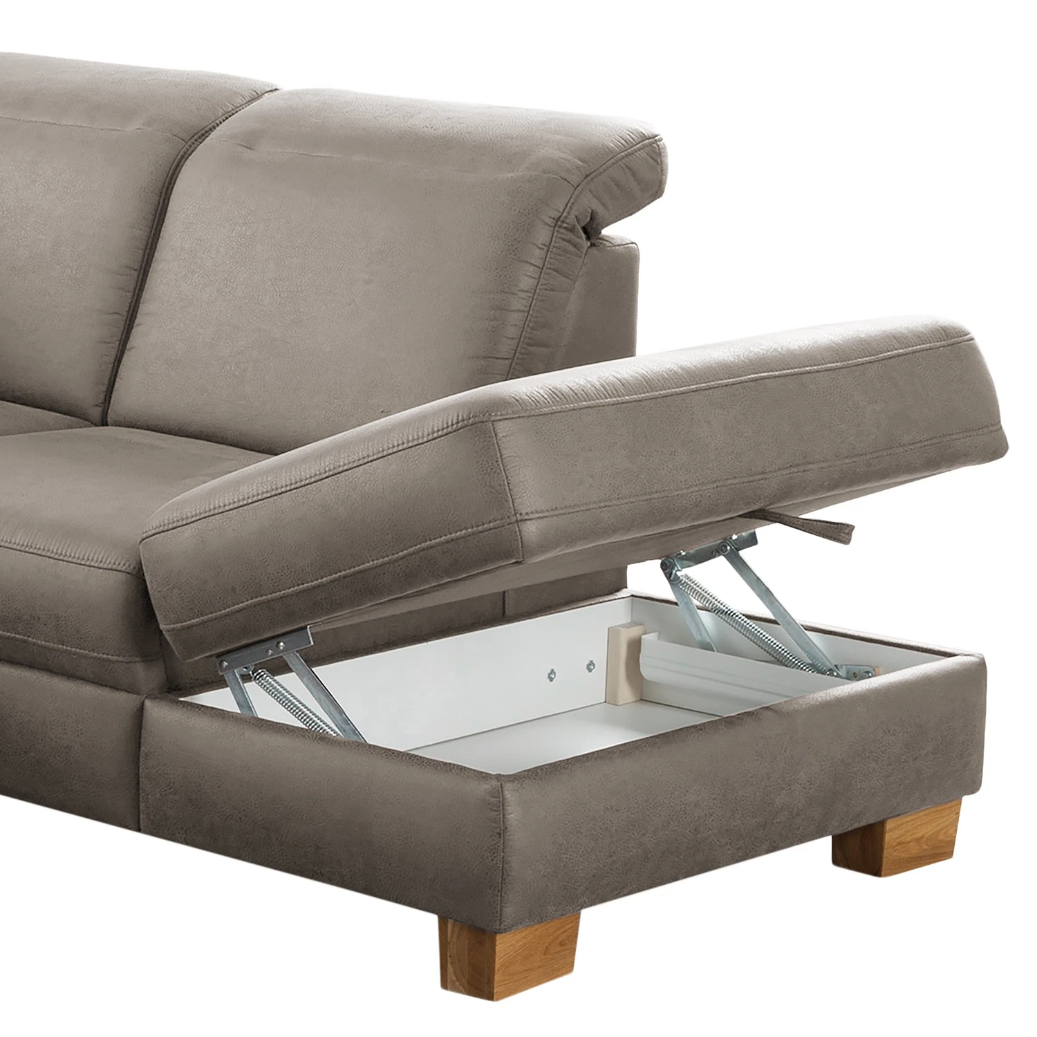 Fredriks Ecksofa Kikuu - Microfaser - Microfaser Taeko: Grau - Ottomane davorstehend rechts - Mit Schlaffunktion 11 Fredriks Ecksofa Kikuu - Microfaser - Microfaser Taeko: Grau - Ottomane davorstehend rechts - Mit Schlaffunktion – Bild 11