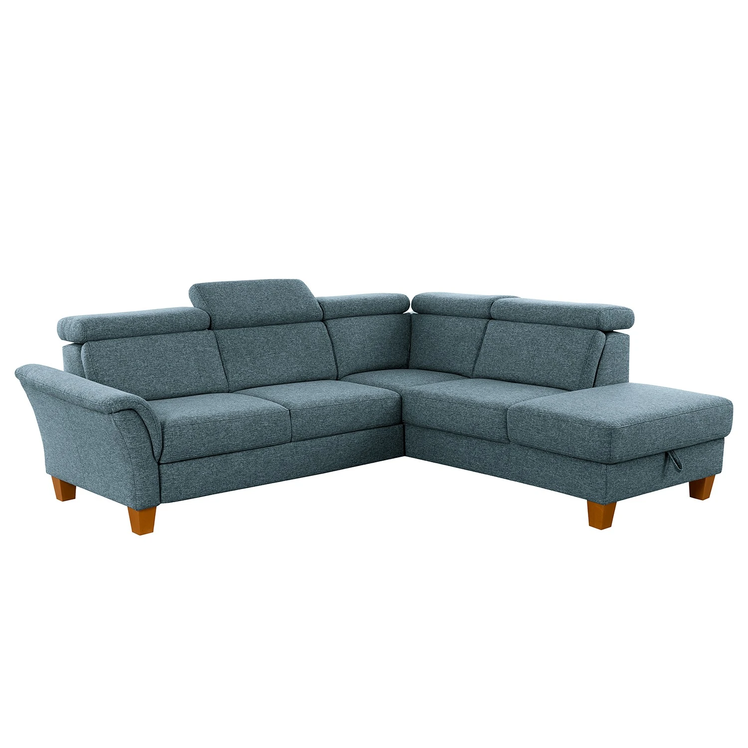 Fredriks Ecksofa Eustis - Flachgewebe Amra: Blaugrau - Ottomane davorstehend rechts - Mit Schlaffunktion 4 Fredriks Ecksofa Eustis - Flachgewebe Amra: Blaugrau - Ottomane davorstehend rechts - Mit Schlaffunktion – Bild 4