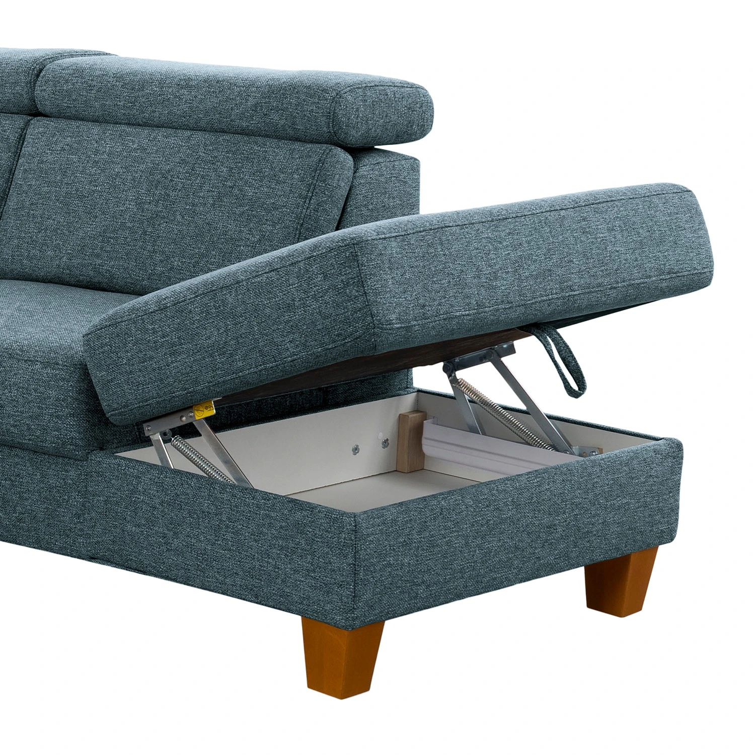 Fredriks Ecksofa Eustis - Flachgewebe Amra: Blaugrau - Ottomane davorstehend rechts - Mit Schlaffunktion 11 Fredriks Ecksofa Eustis - Flachgewebe Amra: Blaugrau - Ottomane davorstehend rechts - Mit Schlaffunktion – Bild 11