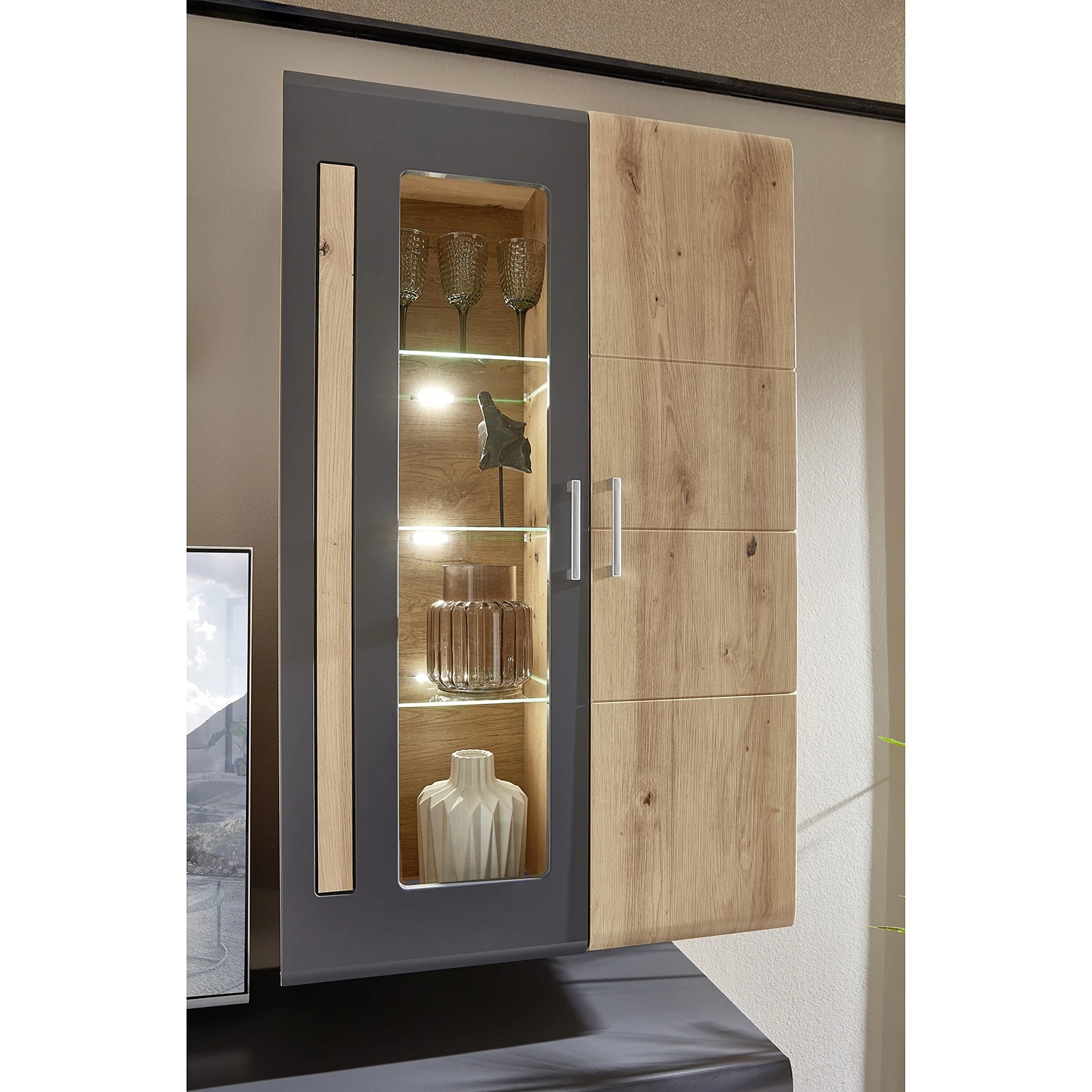 Loftscape Wohnwand Sirma (4-teilig) - Inkl. Beleuchtung - Eiche Artisan Dekor 4 Loftscape Wohnwand Sirma (4-teilig) - Inkl. Beleuchtung - Eiche Artisan Dekor – Bild 4