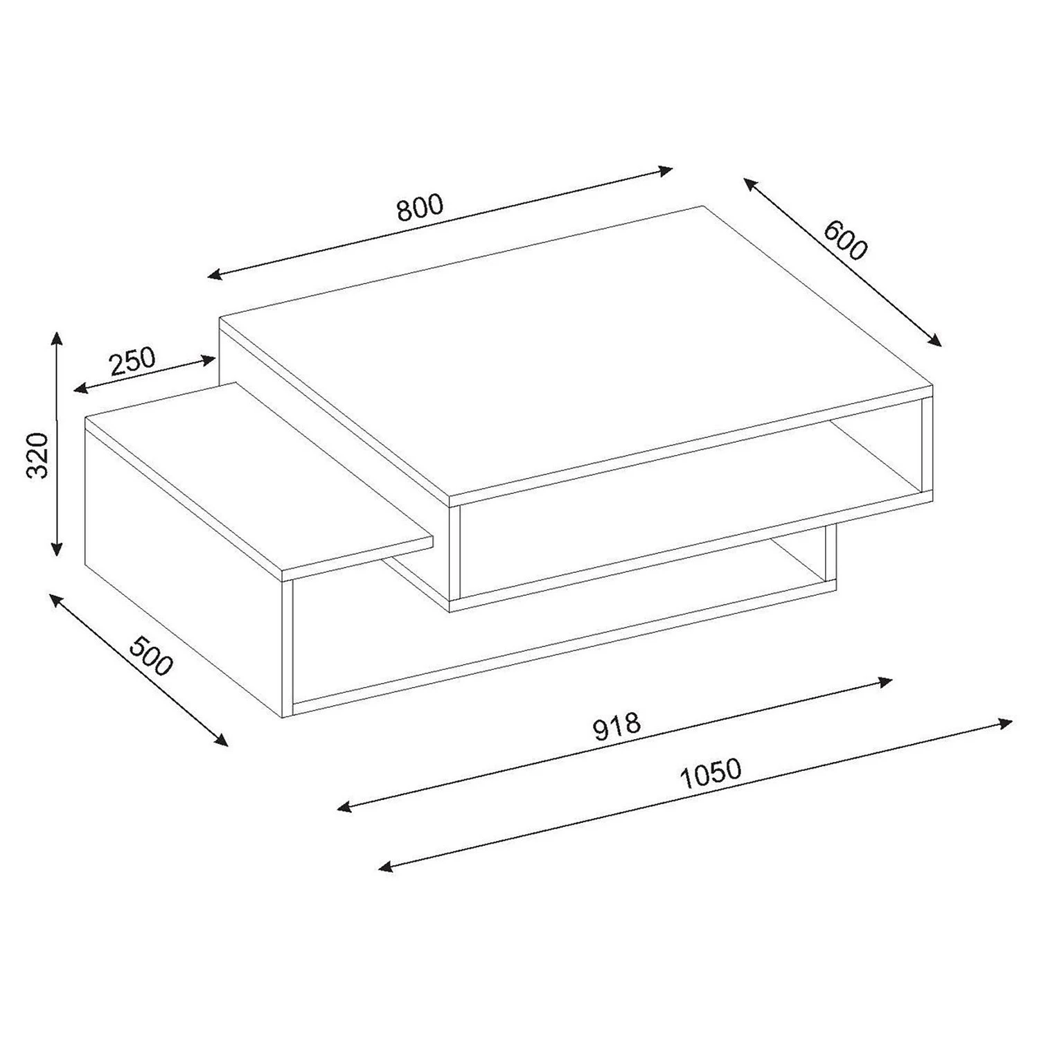 Loftscape Couchtisch Tarup - Weiß / Eiche Sonoma Dekor 3 Loftscape Couchtisch Tarup - Weiß / Eiche Sonoma Dekor – Bild 3