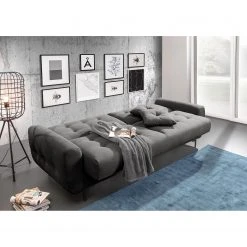 Red Living Sofa Noale (3-Sitzer) - Flachgewebe Flore: Dunkelgrau -Wohnzimmermöbel boutique en ligne 1000314869 220203 16533900021 MOOD DETAILS P000000001000314869 mood