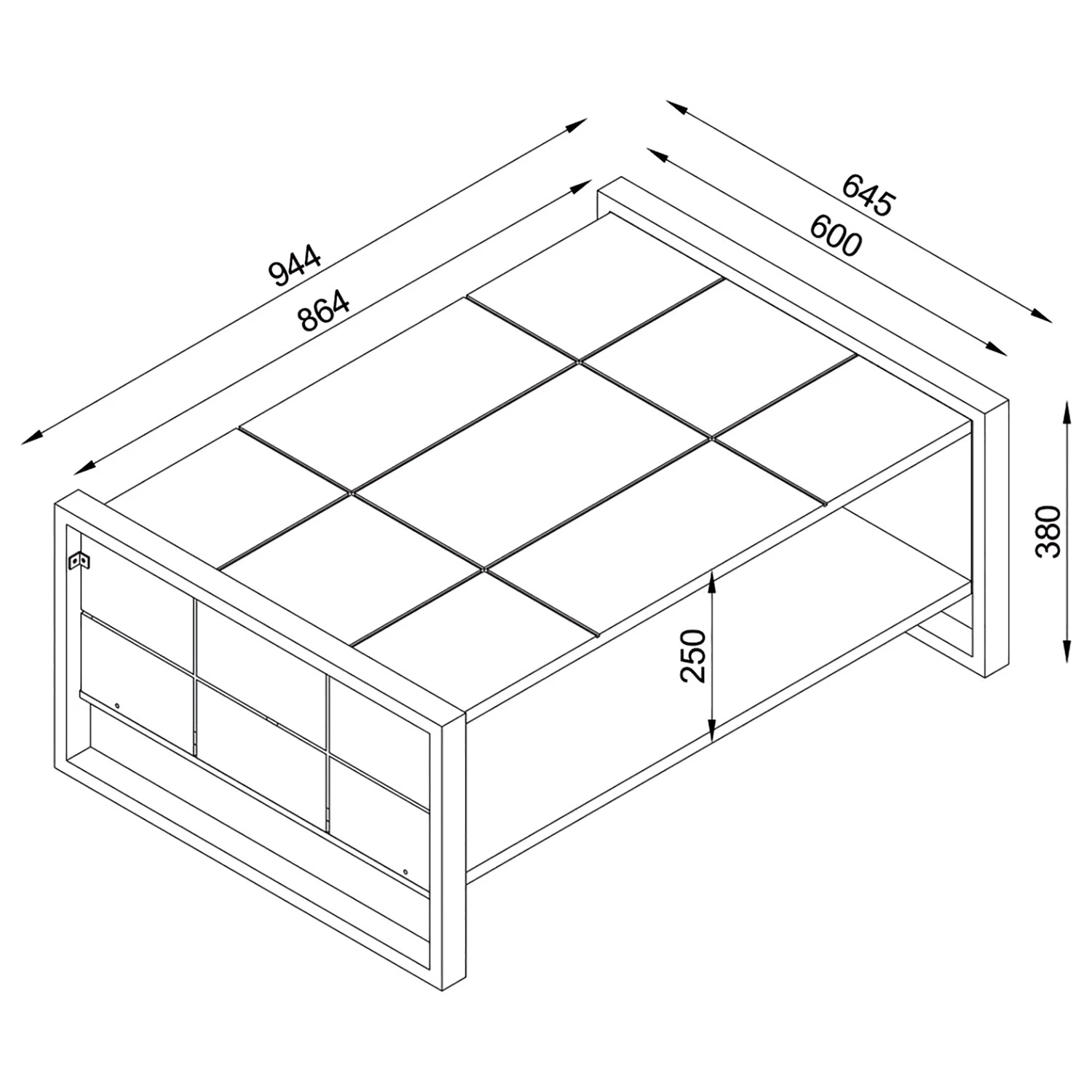 Red Living Couchtisch Lando - Walnuss Dekor / Grau 3 Red Living Couchtisch Lando - Walnuss Dekor / Grau – Bild 3