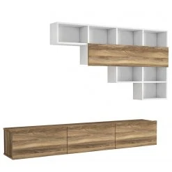 Loftscape Wohnwand Dovery (2-teilig) - Walnuss Dekor / Weiß -Wohnzimmermöbel boutique en ligne 1000314886 211214 133832000113 DETAILS P000000001000314886