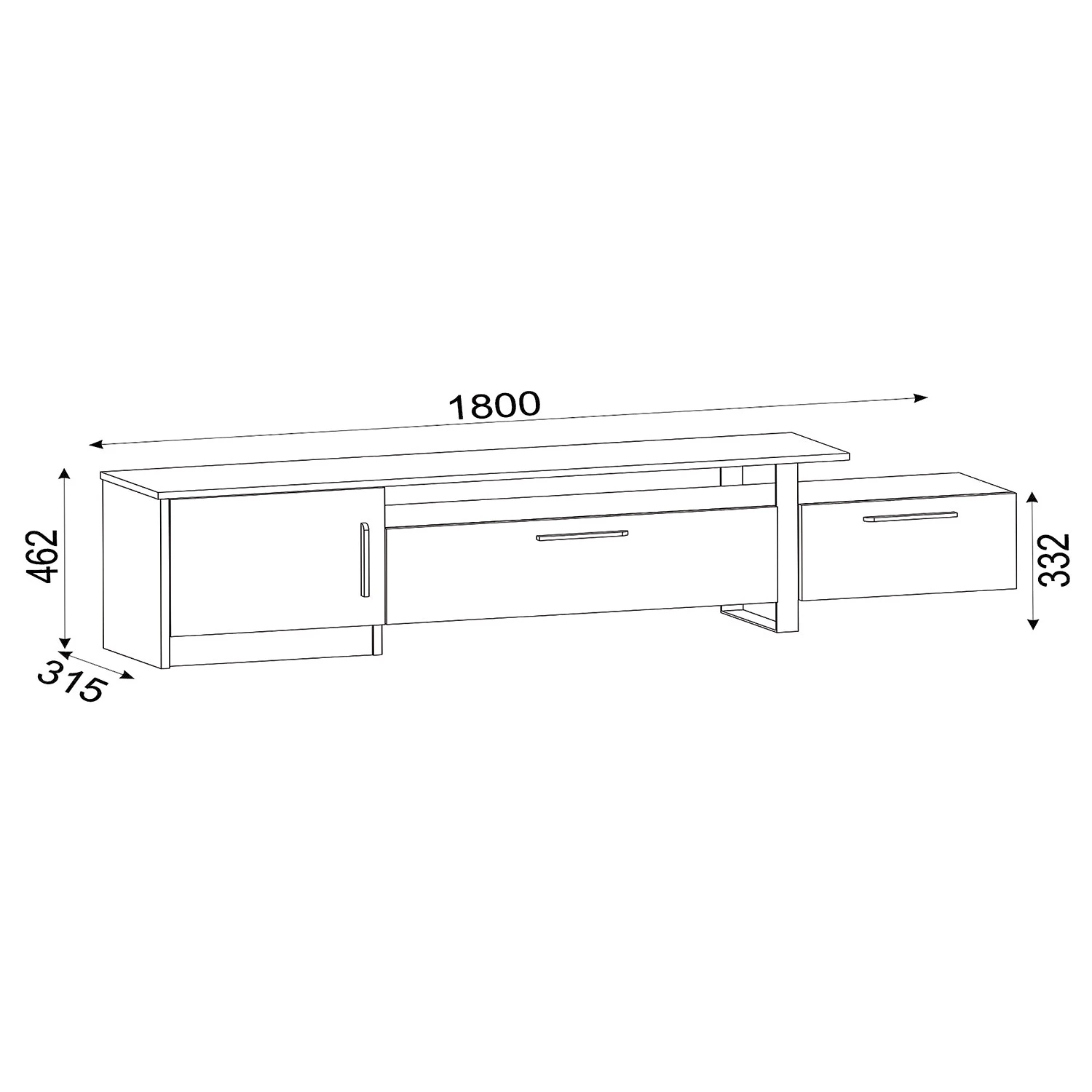 Red Living TV-Lowboard Amarante - Walnuss Dekor / Schwarz 7 Red Living TV-Lowboard Amarante - Walnuss Dekor / Schwarz – Bild 7