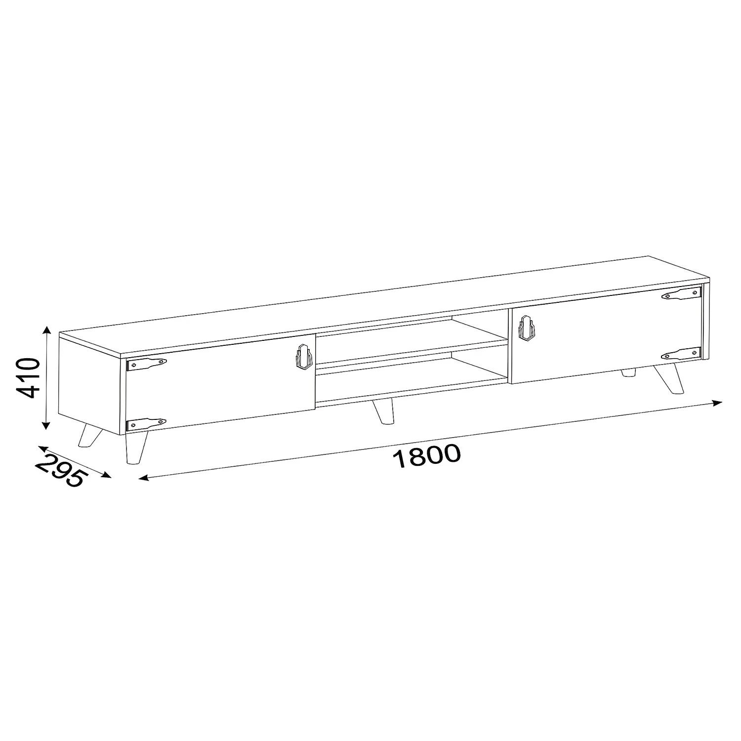 Red Living TV-Lowboard Arbonne - Walnuss Dekor / Schwarz 6 Red Living TV-Lowboard Arbonne - Walnuss Dekor / Schwarz – Bild 6