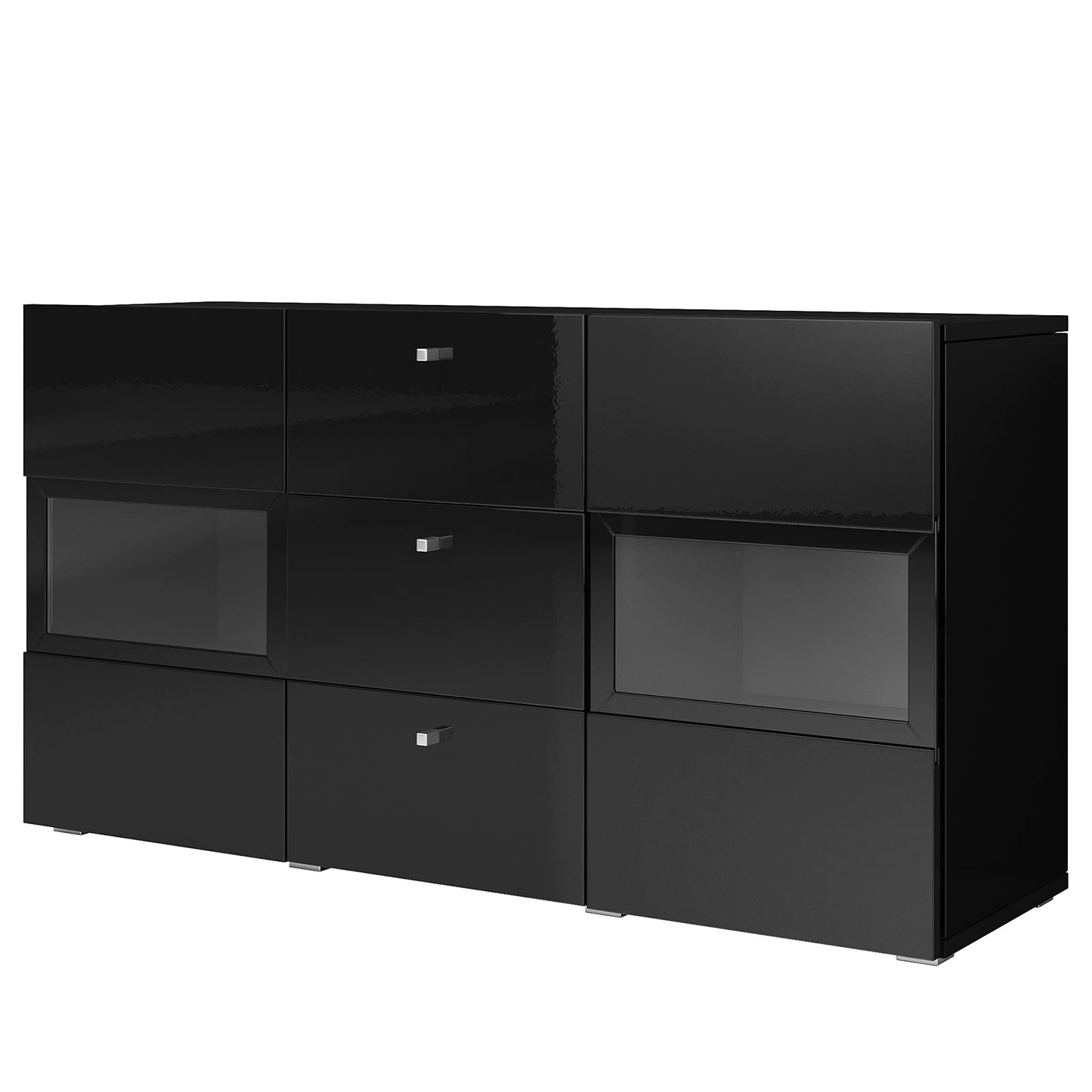 Loftscape Sideboard Adschman - Hochglanz Schwarz / Matt Schwarz 1 Loftscape Sideboard Adschman - Hochglanz Schwarz / Matt Schwarz