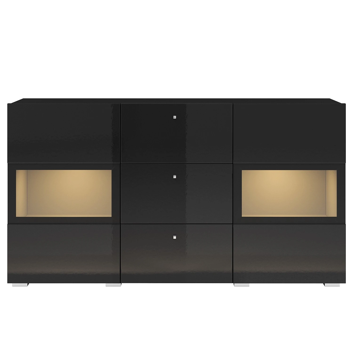 Loftscape Sideboard Adschman - Hochglanz Schwarz / Matt Schwarz 3 Loftscape Sideboard Adschman - Hochglanz Schwarz / Matt Schwarz – Bild 3