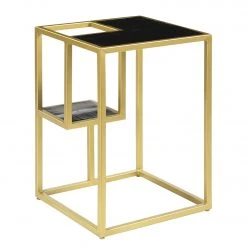 Jack & Alice Beistelltisch Nooble - Mango massiv / Metall - Mango Schwarz / Gold -Wohnzimmermöbel boutique en ligne 1000315439 220427 035 DETAILS P000000001000315439