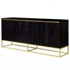 Jack & Alice Sideboard Nooble II - Mango massiv / Metall - Mango Schwarz / Gold