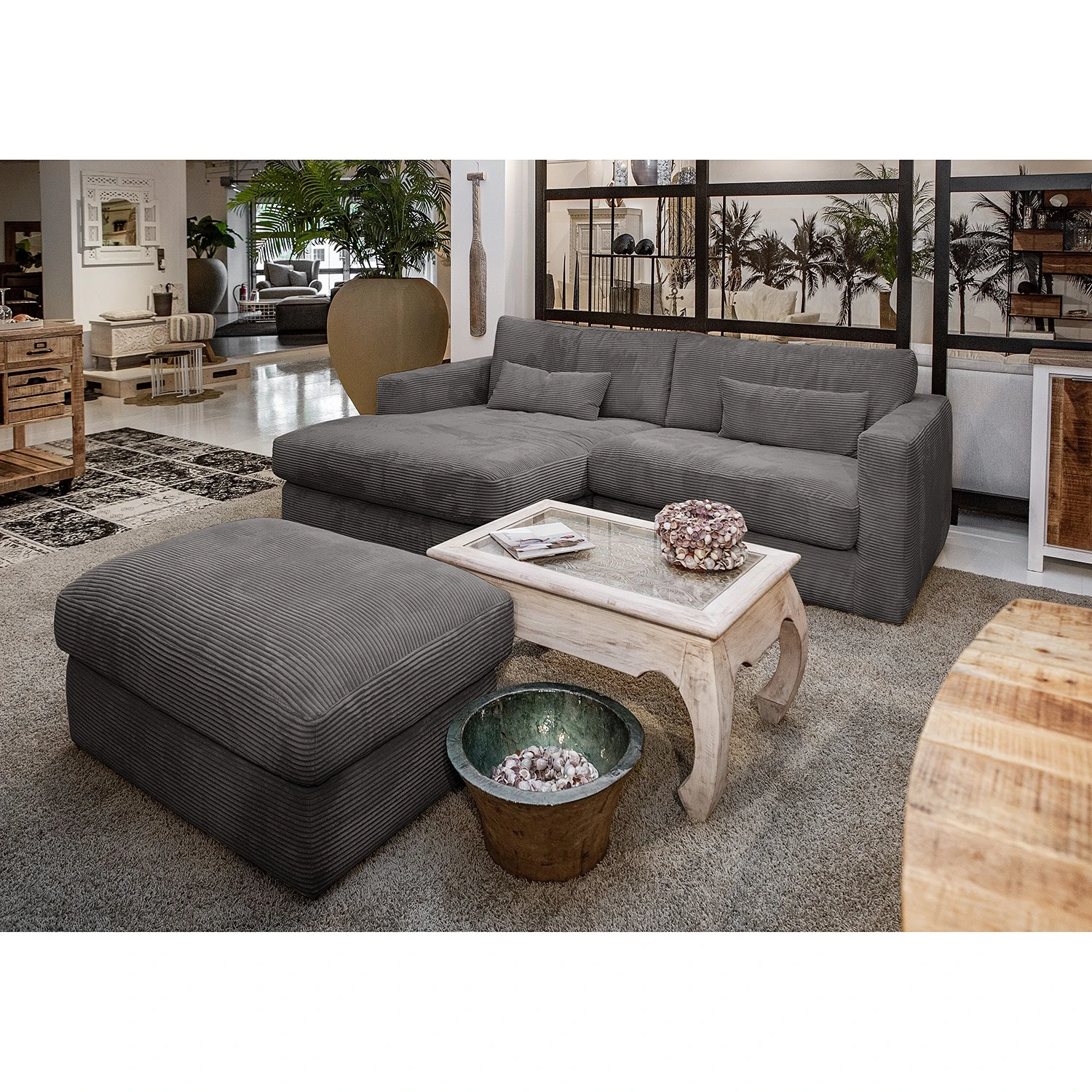 Loftscape Polsterhocker Izumo - Cordstoff Coco: Anthrazit 2 Loftscape Polsterhocker Izumo - Cordstoff Coco: Anthrazit – Bild 2