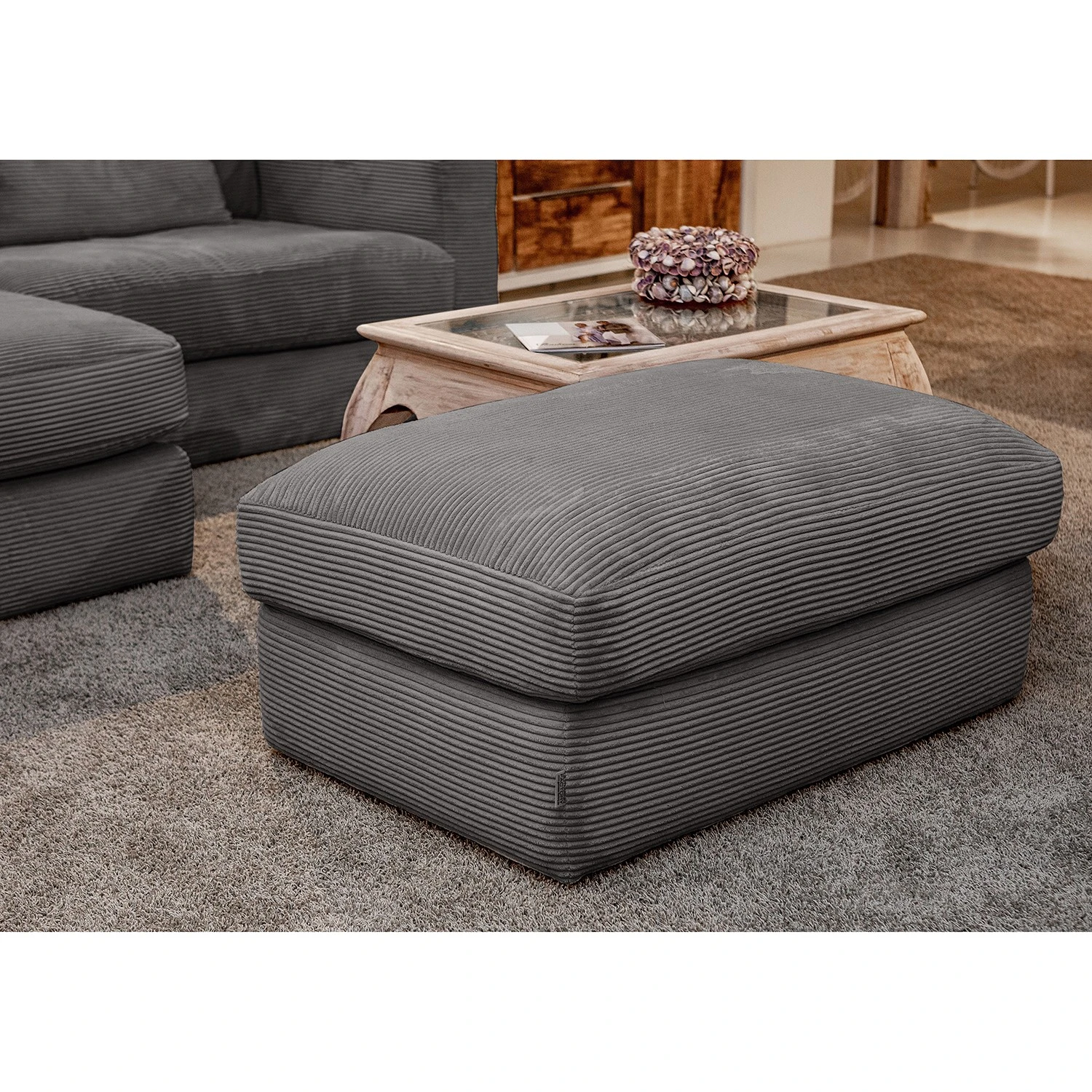 Loftscape Polsterhocker Izumo - Cordstoff Coco: Anthrazit 3 Loftscape Polsterhocker Izumo - Cordstoff Coco: Anthrazit – Bild 3