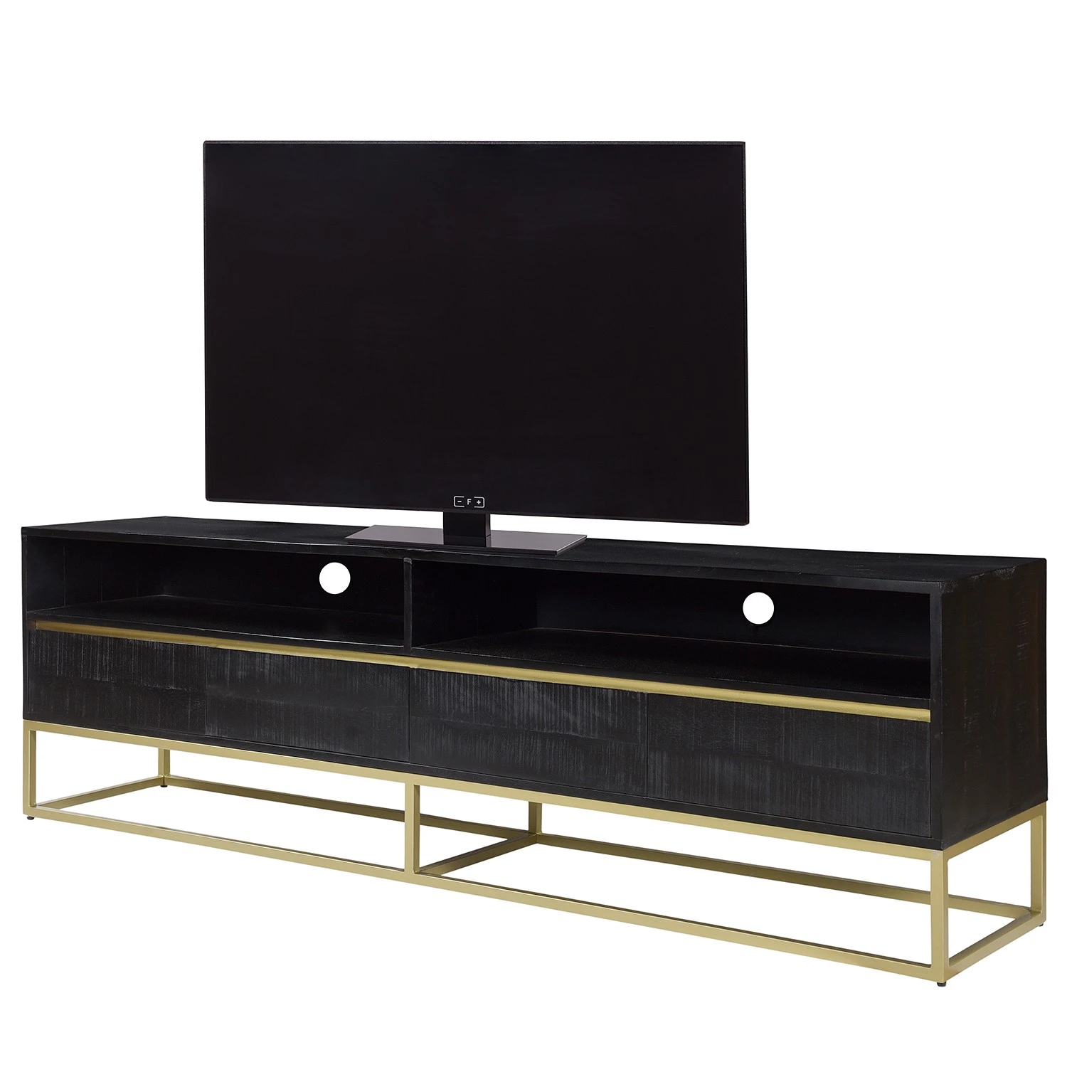 Jack & Alice TV-Lowboard Nooble - Mango massiv / Metall - Mango Schwarz / Gold 1 Jack & Alice TV-Lowboard Nooble - Mango massiv / Metall - Mango Schwarz / Gold