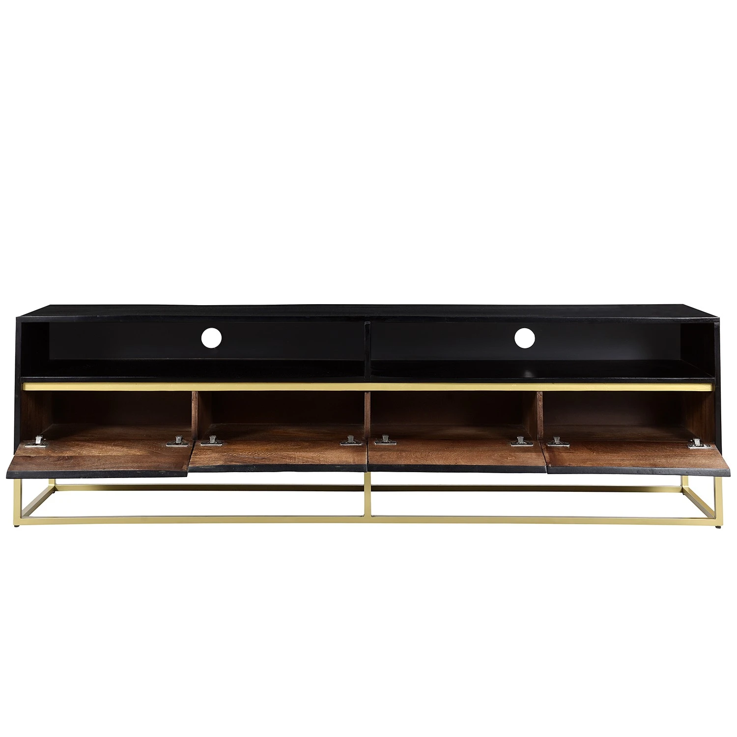 Jack & Alice TV-Lowboard Nooble - Mango massiv / Metall - Mango Schwarz / Gold 3 Jack & Alice TV-Lowboard Nooble - Mango massiv / Metall - Mango Schwarz / Gold – Bild 3