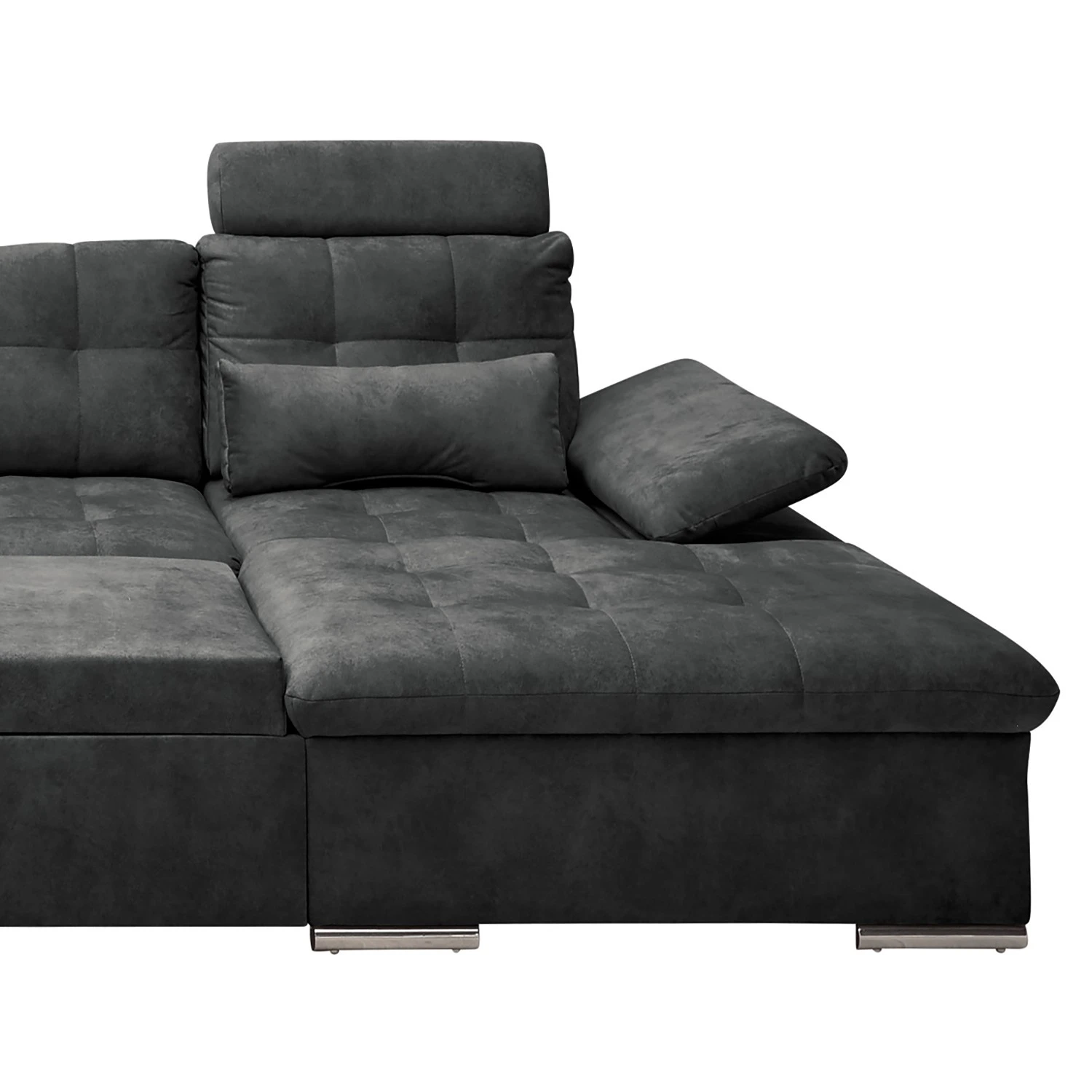 Fredriks Wohnlandschaft Puntiro III - Microfaser Salvo: Anthrazit - Longchair davorstehend rechts / Ottomane links - Mit Schlaffunktion 11 Fredriks Wohnlandschaft Puntiro III - Microfaser Salvo: Anthrazit - Longchair davorstehend rechts / Ottomane links - Mit Schlaffunktion – Bild 11