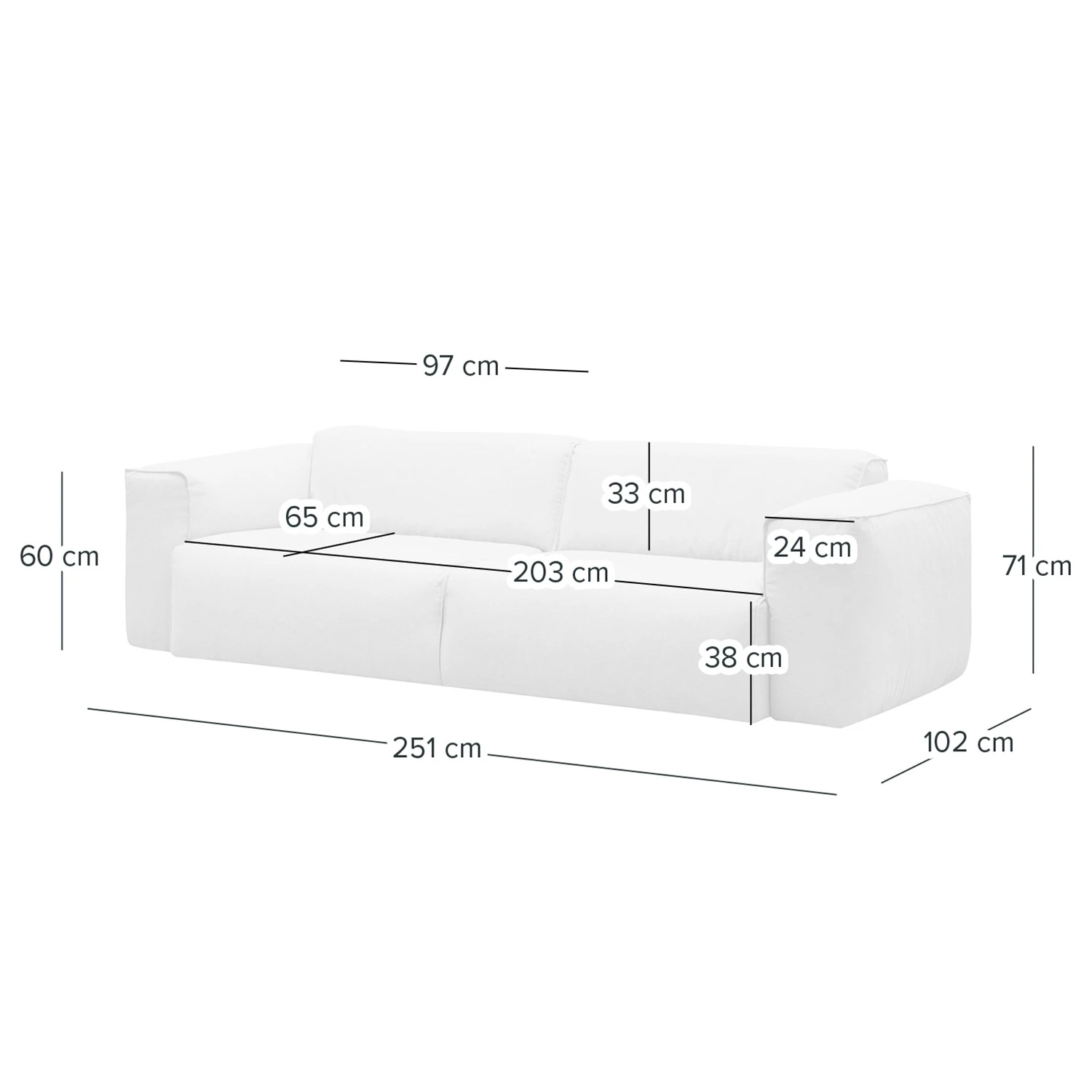 Studio Copenhagen 3-Sitzer Sofa HUDSON - Bouclé Stoff Bony: Beige 8 Studio Copenhagen 3-Sitzer Sofa HUDSON - Bouclé Stoff Bony: Beige – Bild 8