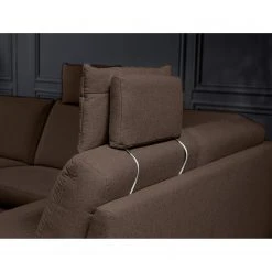ADA trendline Ecksofa Nando - Flachgewebe - Braun - Longchair davorstehend rechts - Elektrisch verstellbar: 2 Motoren mit Kabel -Wohnzimmermöbel boutique en ligne 1000316739 220303 070 DETAILS P000000001000316739