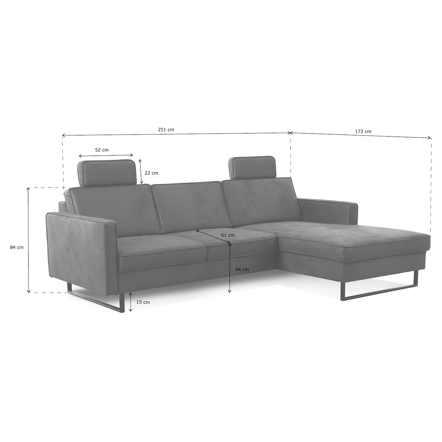 Loftscape Ecksofa Godow II - Microfaser Flavie: Grau - Longchair davorstehend rechts 9 Loftscape Ecksofa Godow II - Microfaser Flavie: Grau - Longchair davorstehend rechts – Bild 9