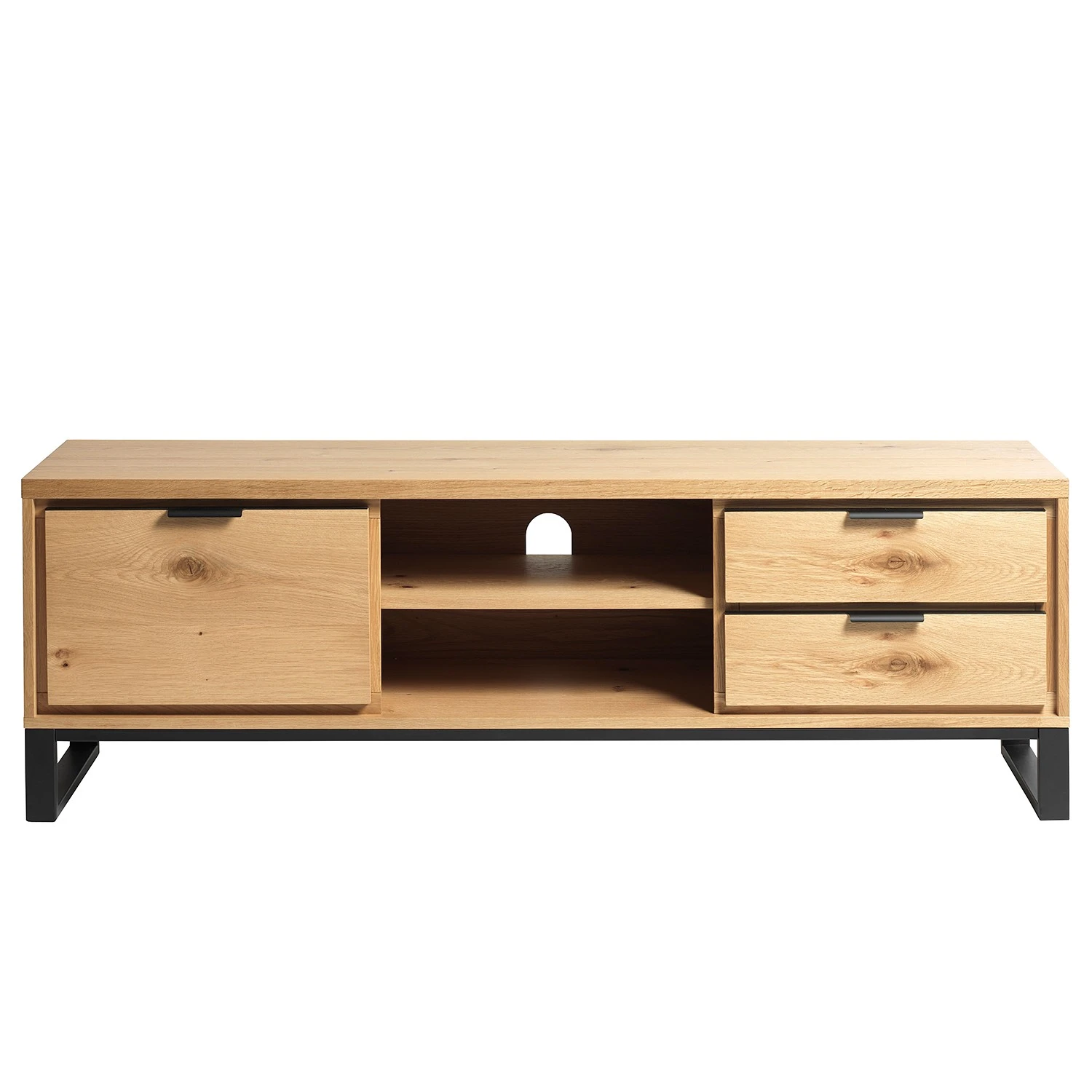 Loftscape TV-Lowboard Limoges - Echtholzfurnier / Metall - Eiche / Schwarz 3 Loftscape TV-Lowboard Limoges - Echtholzfurnier / Metall - Eiche / Schwarz – Bild 3