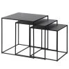 Loftscape Beistelltisch Pedja (3er-Set) - Metall - Schwarz