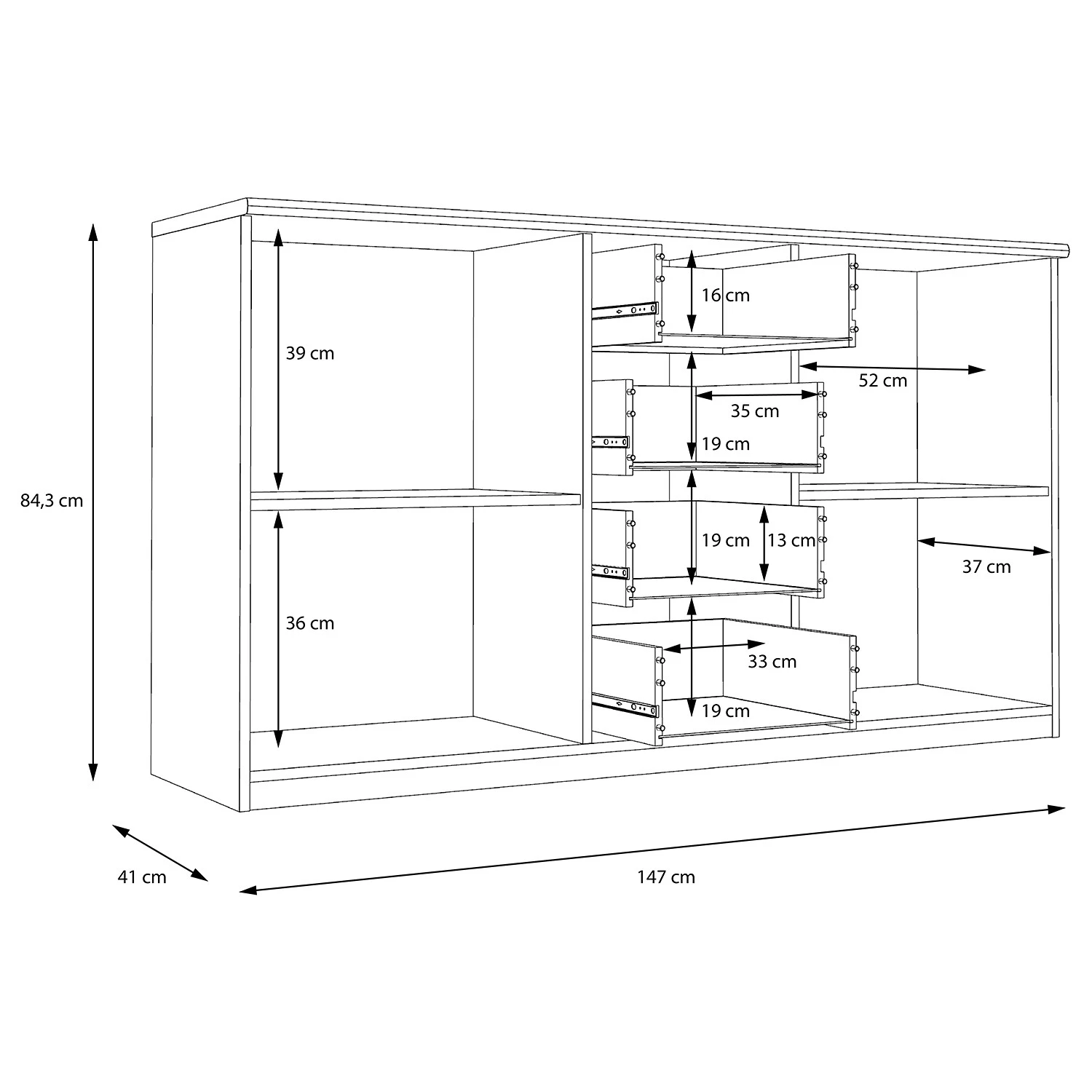 Loftscape Kommode Janem - Eiche Bianco 5 Loftscape Kommode Janem - Eiche Bianco – Bild 5