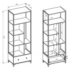 Loftscape Büroregal Shiny - Weiß -Wohnzimmermöbel boutique en ligne 1000325190 220113 153107000515 SKETCH DETAILS P000000001000325190 sketch