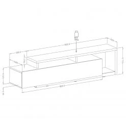 Loftscape Wohnwand Littor (3-teilig) - inkl. Beleuchtung - Eiche Dekor / Anthrazit -Wohnzimmermöbel boutique en ligne 1000327453 220125 134131000501 SKETCH DETAILS P000000001000327453 sketch