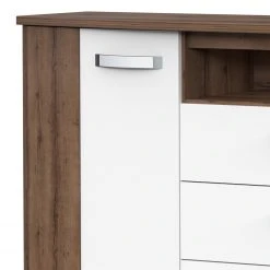 Loftscape Sideboard Rubik - Schlammeiche Dekor / Hochglanz Weiß -Wohnzimmermöbel boutique en ligne 1000328746 220204 15303700040 DETAILS P000000001000328746