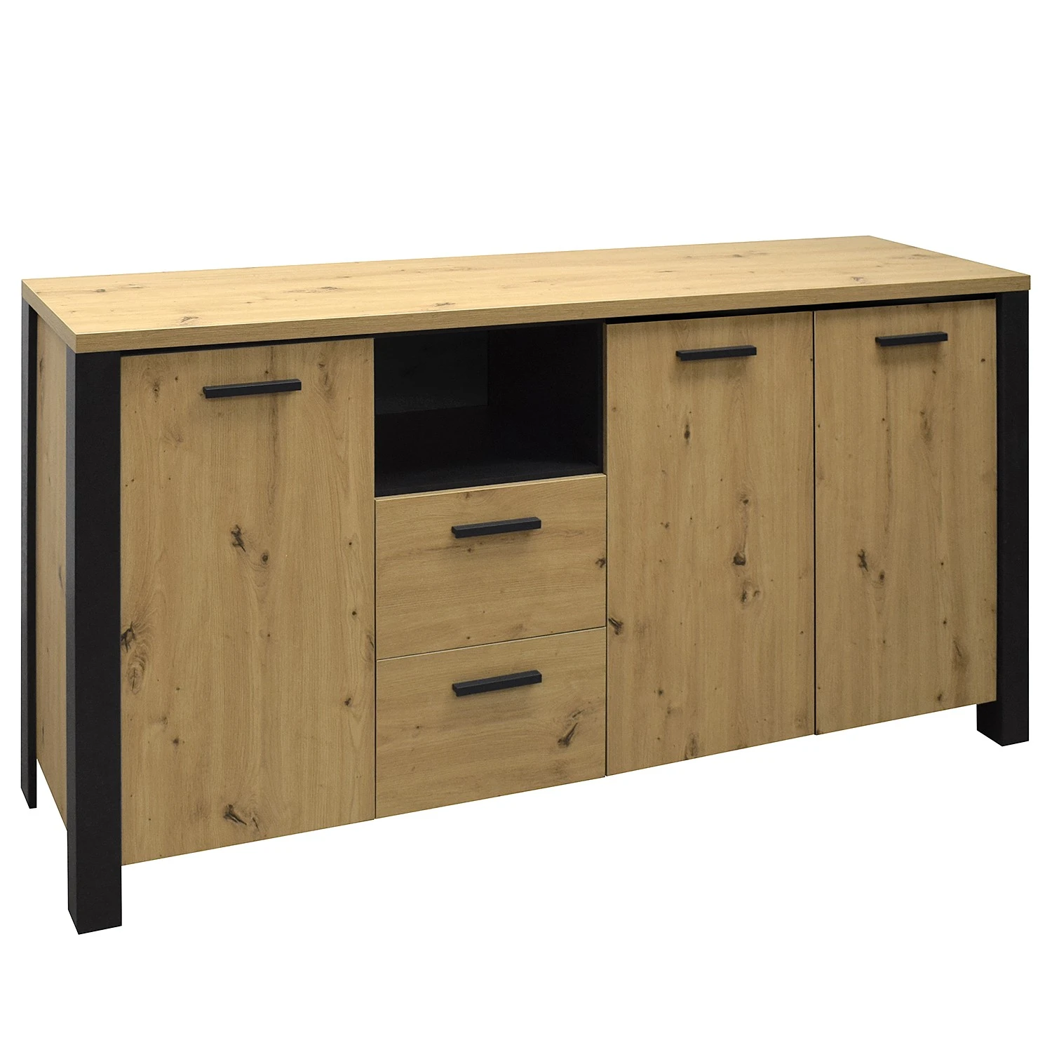 Red Living Sideboard Zagora - Asteiche Dekor / Schwarz 1 Red Living Sideboard Zagora - Asteiche Dekor / Schwarz