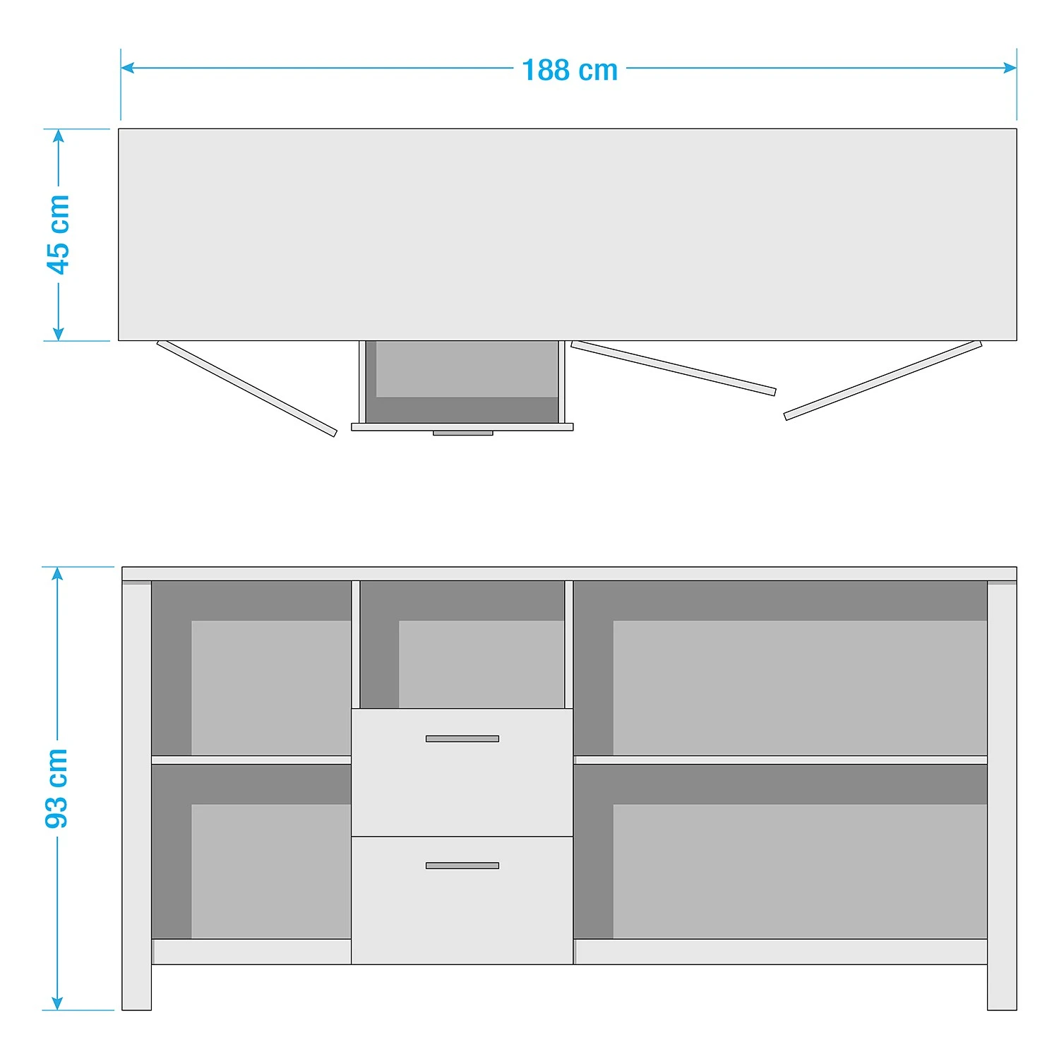Red Living Sideboard Zagora - Asteiche Dekor / Schwarz 6 Red Living Sideboard Zagora - Asteiche Dekor / Schwarz – Bild 6
