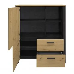 Red Living Highboard Zagora - Asteiche Dekor / Schwarz -Wohnzimmermöbel boutique en ligne 1000329413 220203 15484300040 DETAILS P000000001000329413