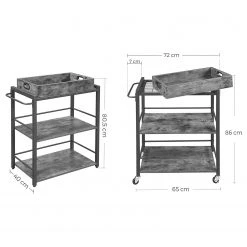 Red Living Servierwagen Leesville - Braun / Schwarz -Wohnzimmermöbel boutique en ligne 1000329438 220203 16160200500 SKETCH DETAILS P000000001000329438 sketch