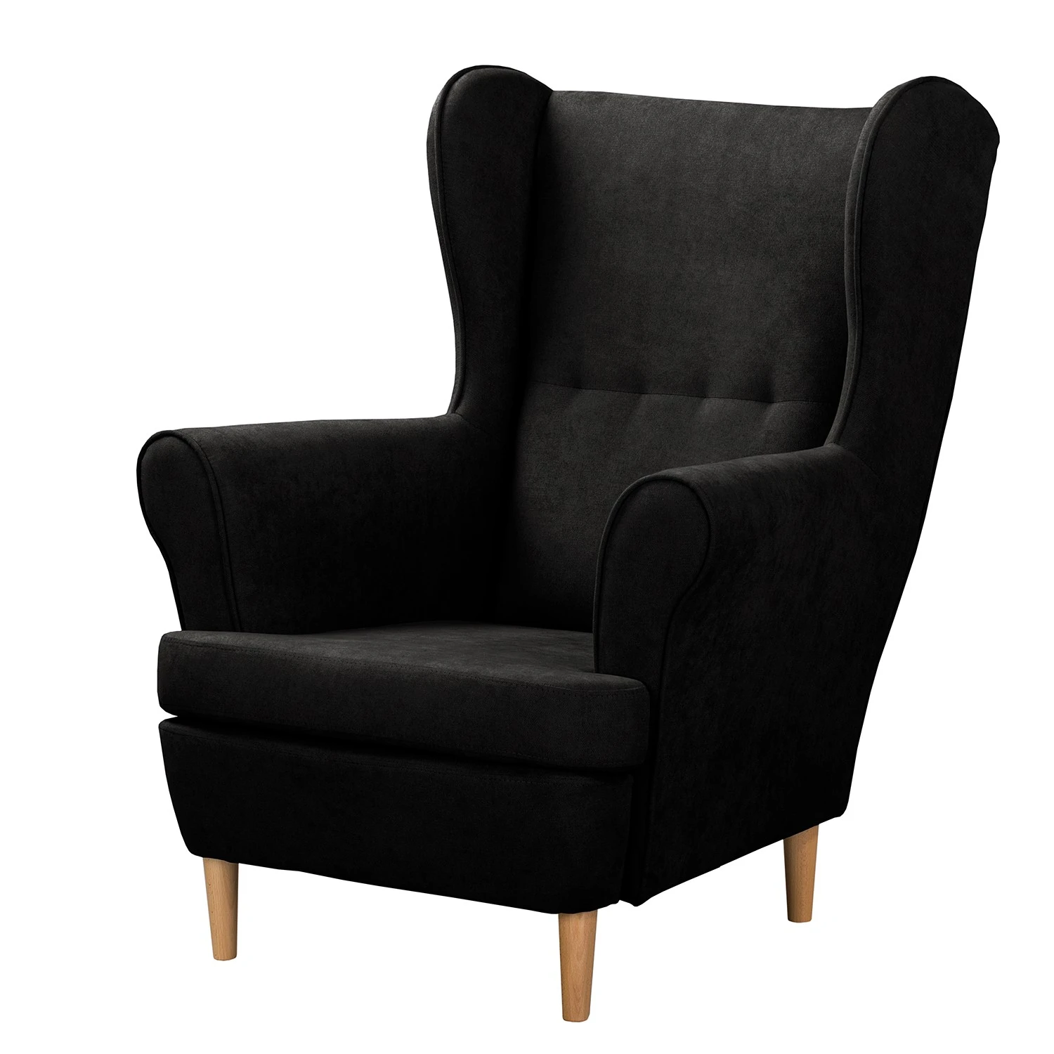 Norrwood Ohrensessel Ranu I - Microfaser Enza: Schwarz 1 Norrwood Ohrensessel Ranu I - Microfaser Enza: Schwarz