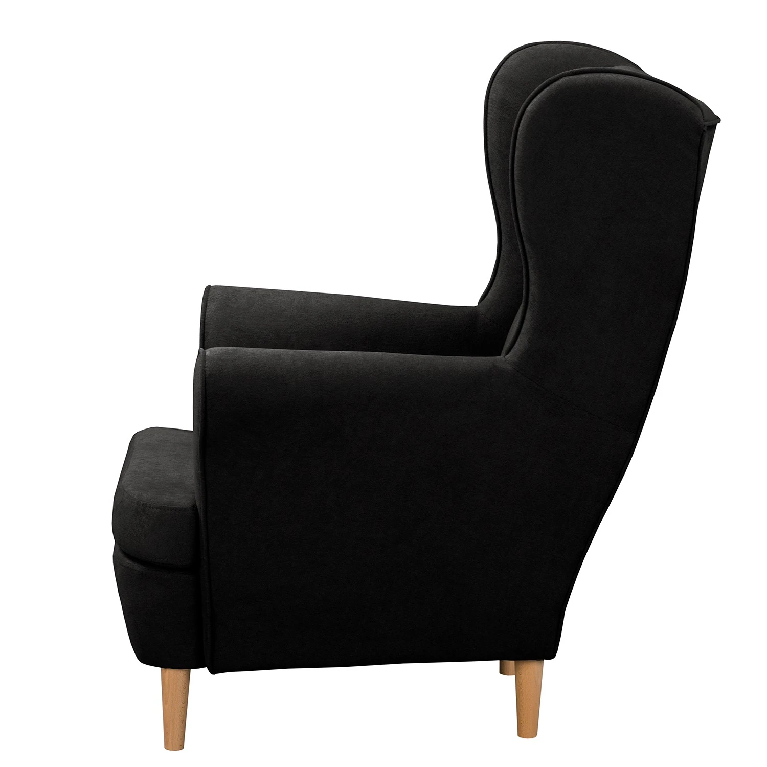 Norrwood Ohrensessel Ranu I - Microfaser Enza: Schwarz 4 Norrwood Ohrensessel Ranu I - Microfaser Enza: Schwarz – Bild 4