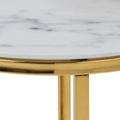 Fredriks Beistelltisch Katori II (2er-Set) - Glas / Metall - Marmor Weiß Dekor / Gold 16 Fredriks Beistelltisch Katori II (2er-Set) - Glas / Metall - Marmor Weiß Dekor / Gold -Wohnzimmermöbel boutique en ligne 1000330559 220208 14494600050 DETAILS P000000001000330559