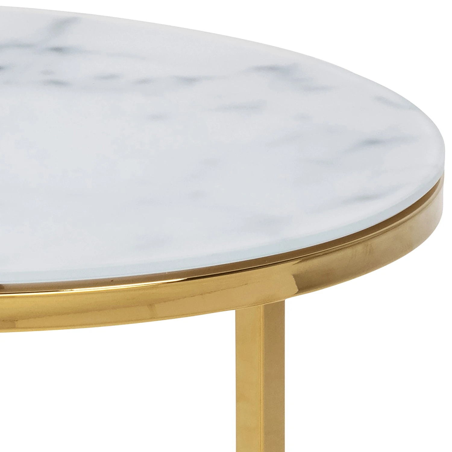 Fredriks Beistelltisch Katori II (2er-Set) - Glas / Metall - Marmor Weiß Dekor / Gold 8 Fredriks Beistelltisch Katori II (2er-Set) - Glas / Metall - Marmor Weiß Dekor / Gold – Bild 8