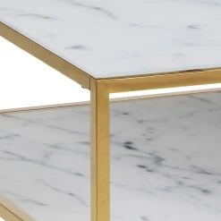 Fredriks Couchtisch Katori VII - Glas / Metall - Marmor Weiß Dekor / Gold -Wohnzimmermöbel boutique en ligne 1000330561 220208 14502300050 DETAILS P000000001000330561